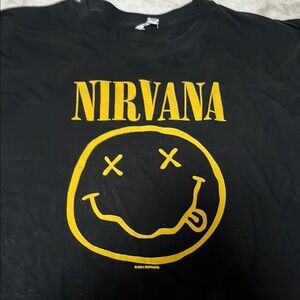 Nirvana Black Tee with Yellow Smiley
